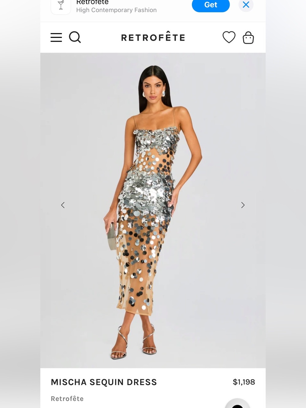 Mischa Sequin Dress in Silver and Nude
